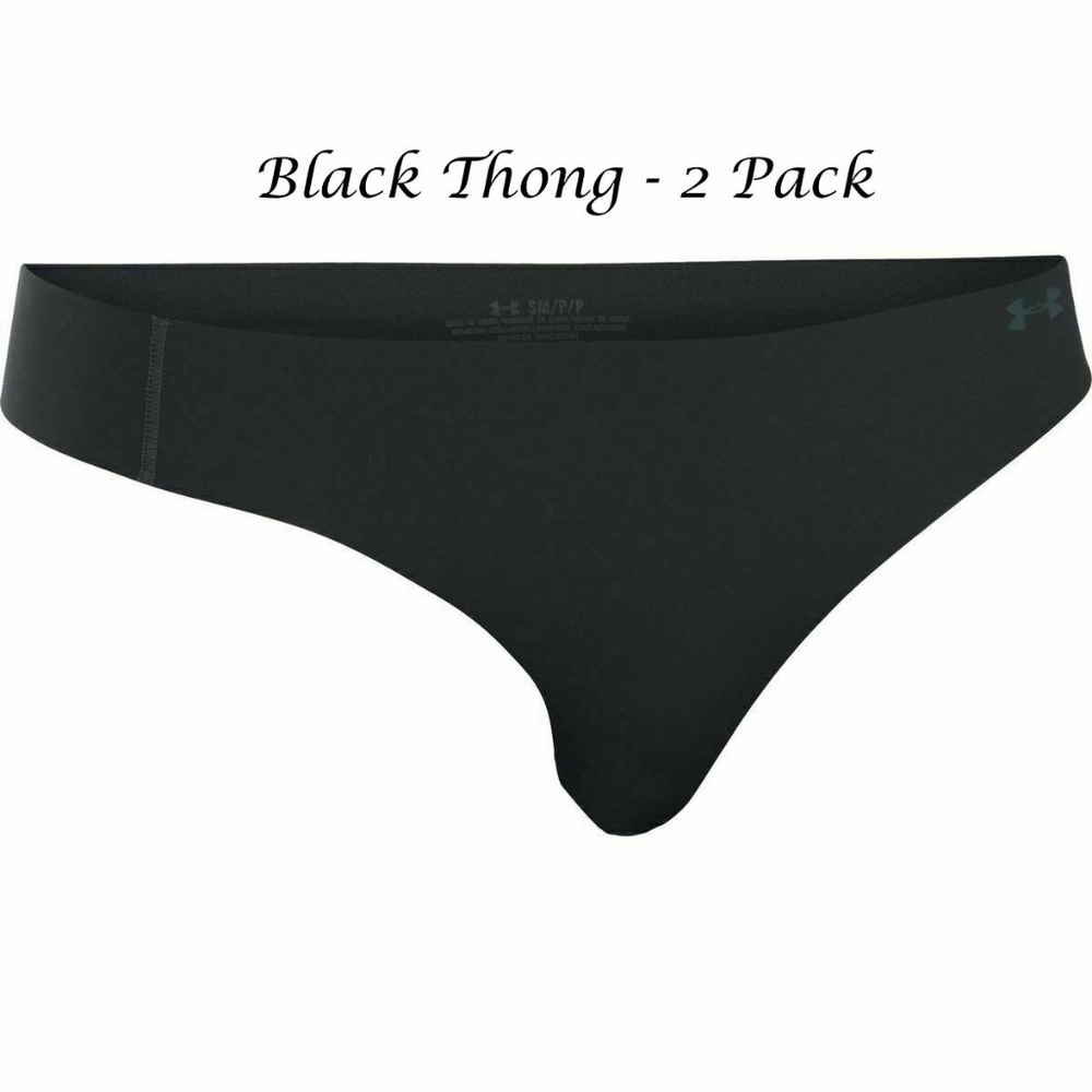 2 pk Under Armour Athletic Black Thong Underwear